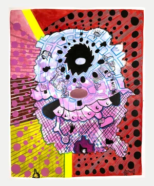 2022 “Untitled (Ppr 367)” Contemporary Abstract Colorful Geometric Patterned Painting by Max Manning