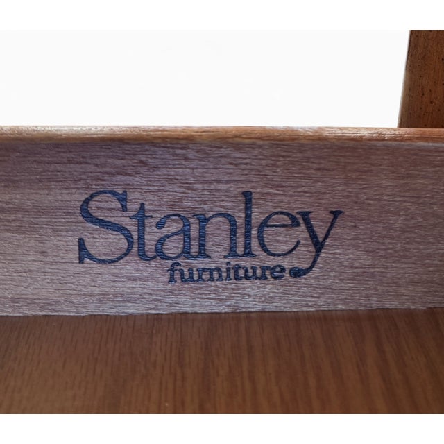 Stanley Faux Bamboo & Rattan Lighted China Display Cabinet For Sale - Image 18 of 18