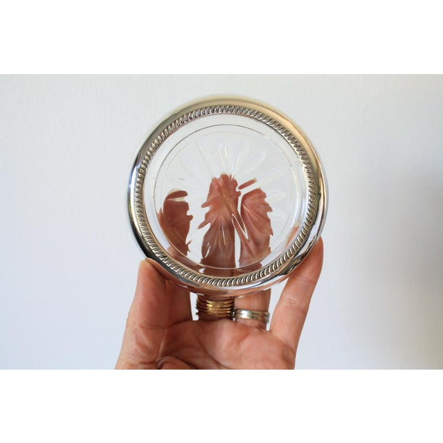 Metal Vintage B. Rogers Sterling Silver & Glass Coasters S/6 For Sale - Image 7 of 12