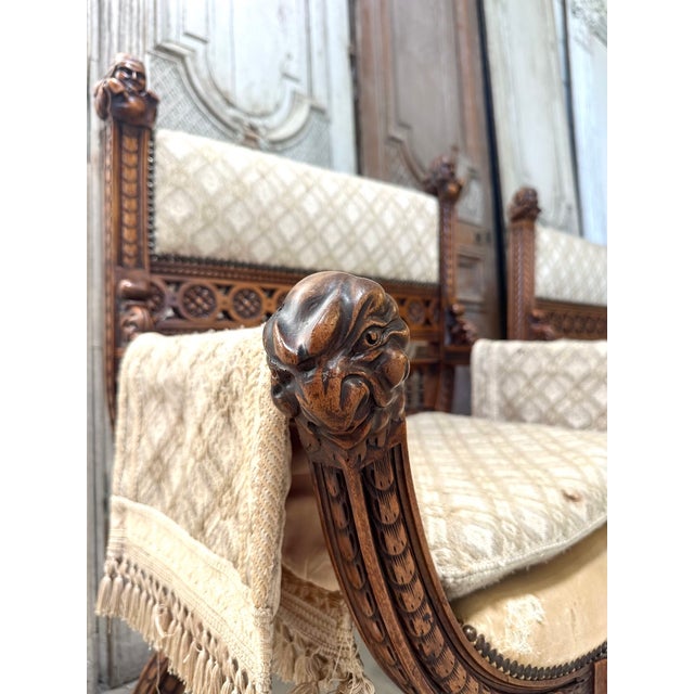 Renaissance Castle Armchairs, France, 1880, Set of 2 For Sale - Image 9 of 13