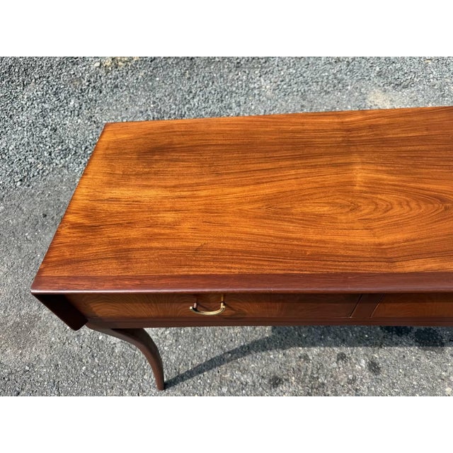 Brown Vintage Biedermeier Style Console Table or Writing Table Desk For Sale - Image 8 of 8