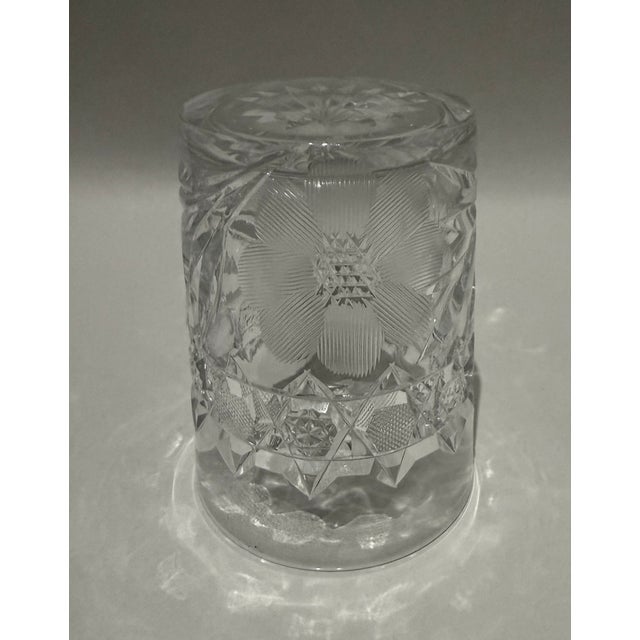 Set of 4 Tiffany l.c.t. Signed Antique Brilliant Cut Crystal Low Ball Glasses H: 3.5" For Sale In Palm Springs - Image 6 of 10