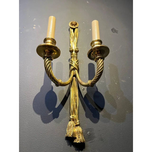American 1920's Caldwell Gild Bronze Sconces - a Pair For Sale - Image 3 of 7