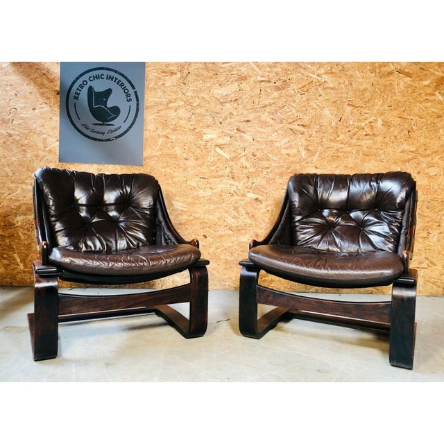 Vintage Danish Lounge Chair in Coco Leather and Rosewood For Sale - Image 12 of 13