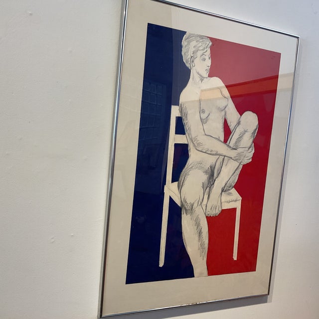 Realism Midcentury Nude Figure on Board Framed Figure Study For Sale - Image 3 of 7