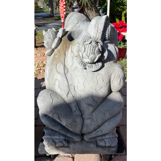 Concrete Garden Frog Umbrella Stand 1950s For Sale - Image 4 of 6