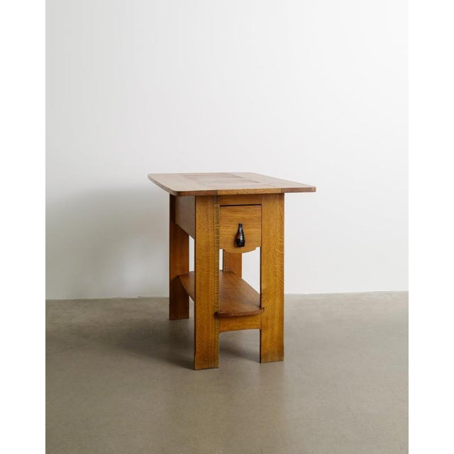 Early Swedish Mid-Century Modern Wooden Console Table with Drawers in Oak by Axel Lindegren, 1930s For Sale - Image 3 of 9