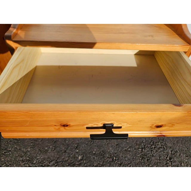 Mid 20th Century Pair of Swedish Pine Nightstands For Sale - Image 10 of 13
