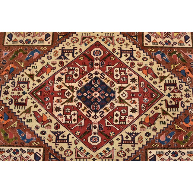 Fine Quchan Rug 6'7'' X 9'6'' Brown Wool/Silk Hand-Knotted Oriental Carpet For Sale In Philadelphia - Image 6 of 15