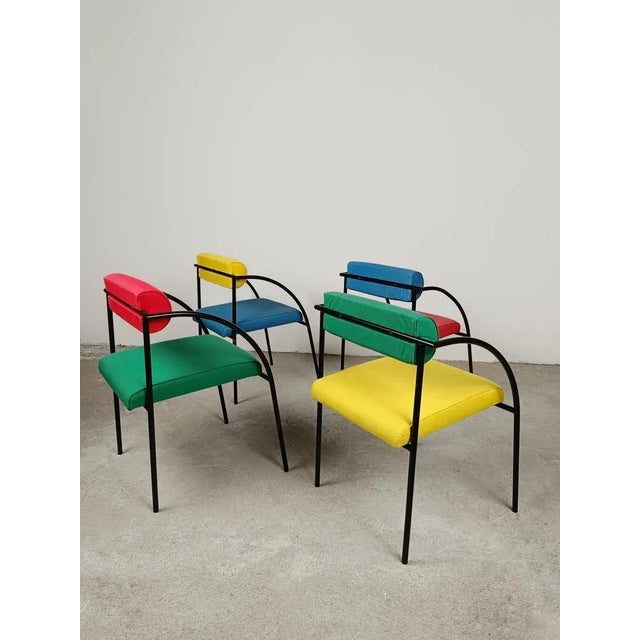 Metal Postmodern Vienna Chairs by Rodney Kinsman for Bieffeplast, 1980s, Set of 4 For Sale - Image 7 of 18