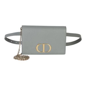 Blue Grained Calfskin 30 Montaigne 2-in-1 Pouch