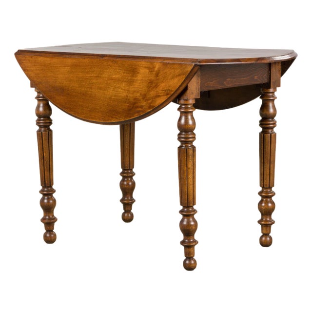 Antique Country French Provincial Maple Drop Leaf Table For Sale