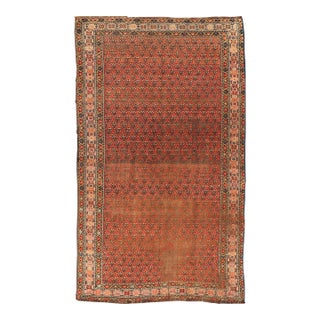 Northwest Persian Rug With Repeating Lattice Pattern in Coral and Navy 4'9 X 9'0 For Sale