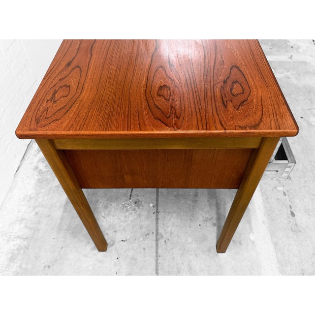 Wood Small Danish Teak Writing Desk, 1950s For Sale - Image 7 of 16