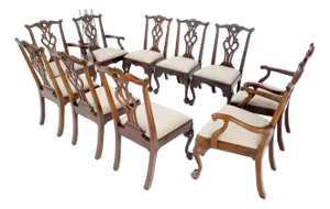 Henredon Set of 10 Mahogany Ball & Claw Chippendale Style Dining Chairs