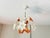 Glass Vintage Italian Murano Style Handblown Swirl Ruffled Shade Pendant, Vintage Amber Brown & White Glass Botanical Chandelier For Sale - Image 7 of 16