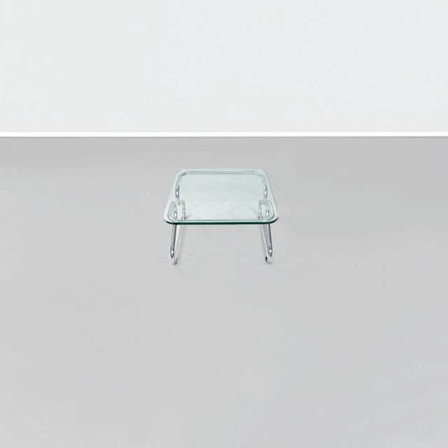 1970s Mid-Century Italian Glass and Steel Coffee Table, 1970s For Sale - Image 5 of 10