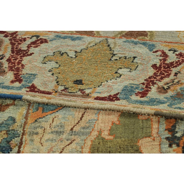 Textile Rug & Kilim’s Persian Style Runner Rug in Taupe With Multicolor Floral Patterns For Sale - Image 7 of 7