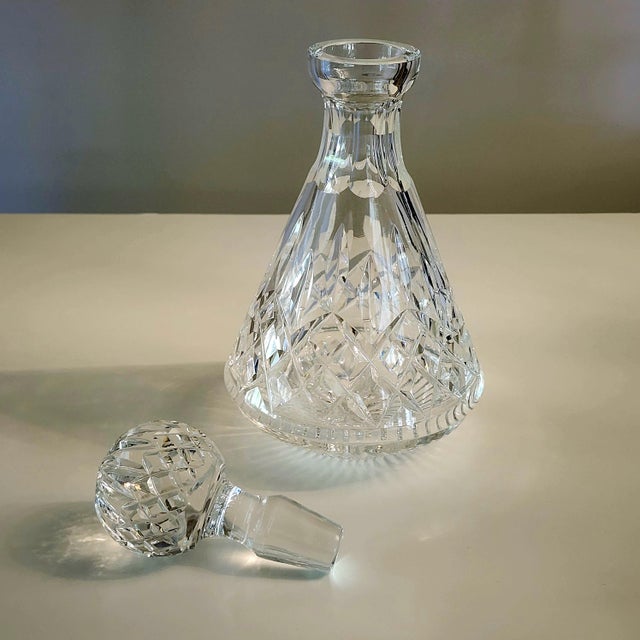 Glass Lismore Roly Poly Cut Crystal Barware Decanter & Faceted Ball Stopper by Waterford For Sale - Image 7 of 13