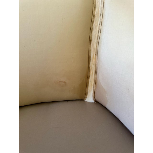 Light Yellow French Champagne Gold Chair and Ottoman For Sale - Image 8 of 11