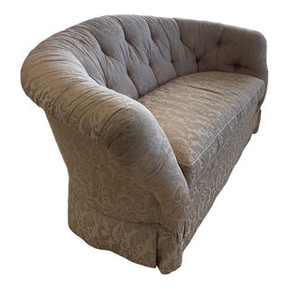 Late 20th Century Baker Furniture Tufted Back Sofa Loveseat For Sale