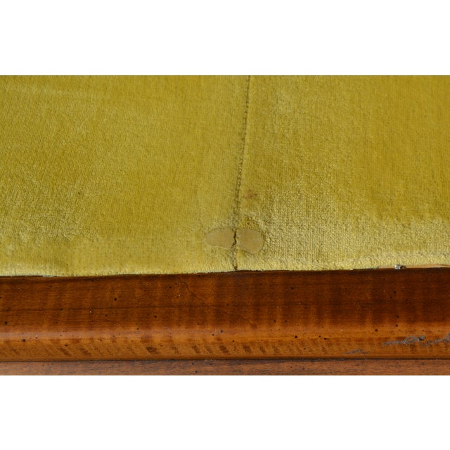 Vintage Baker Style Asian / Ming Fretwork Wooden Couch W/ White Embossed Cushions For Sale - Image 16 of 18