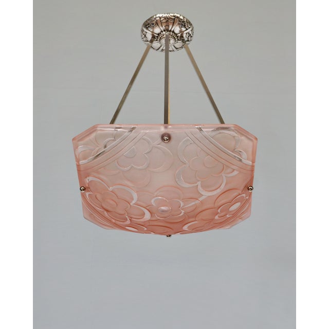 Art Deco French Art Deco Pendant Light by Degue - 1930 France For Sale - Image 3 of 10