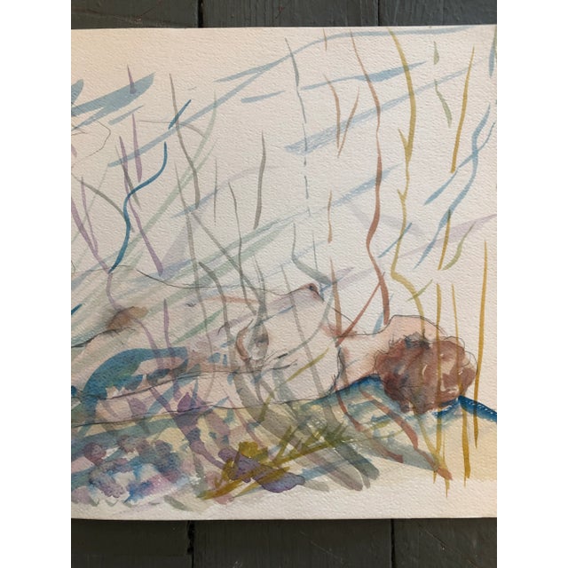 Abstract Original Abstract 2 Female Nude Watercolor Painting in Landscape For Sale - Image 3 of 4