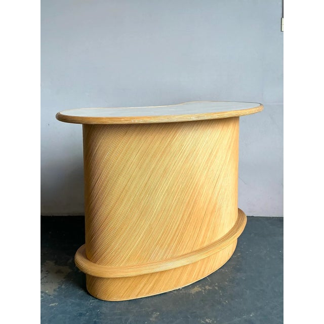 Wood Vintage Boho Pencil Reed Dry Bar For Sale - Image 7 of 8