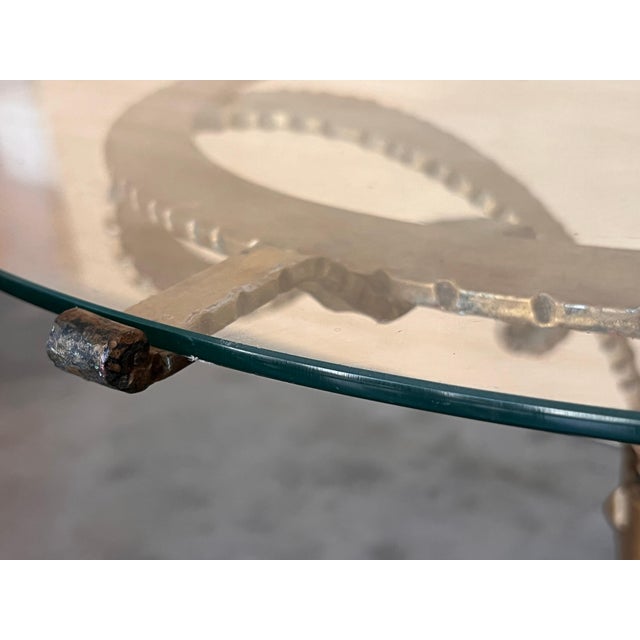 Mid 20th Century Hollywood Regency Gilt French Iron Cocktail Table For Sale In Miami - Image 6 of 18
