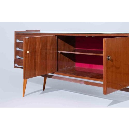 Vintage Italian Sideboard with Glass Top, Mid-20th Century For Sale - Image 11 of 15