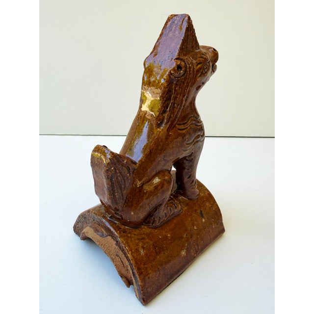 Late 19th Century Antique Chinese Imperial Glazed Ceramic Roof Tile – Heavenly Horse (Tianma) For Sale - Image 5 of 8
