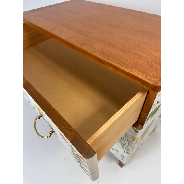 Wood 1950's Swedish Dresser With Nordens Flora Illustrations For Sale - Image 7 of 9