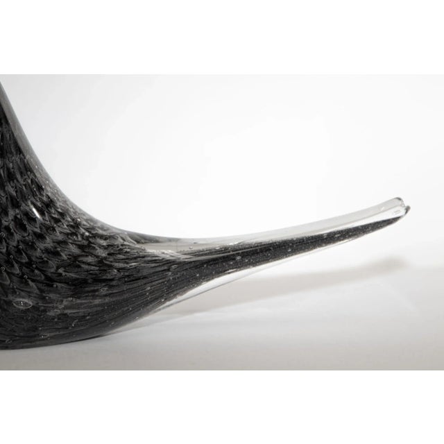 Black Vintage Murano Art Glass Black Bird Mid Century Modern 1960's For Sale - Image 8 of 13