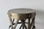 Brass 1980s Sarreid Style Colonial Brass Finish Drum X Table Stool Mid-Century For Sale - Image 8 of 12