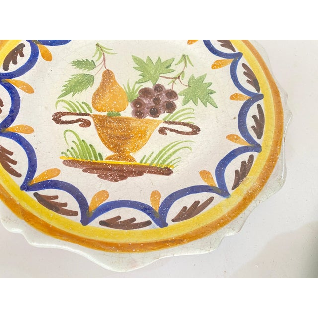 Plates in French Faïence Yellow and Green, Set of 2 For Sale - Image 9 of 12