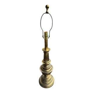 Vintage Heavy Solid Brass Table Lamp | Neoclassical Hollywood Regency Decor For Sale