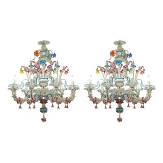 Ca Rezzonico Chandeliers in Murano Blown Glass, Set of 2 For Sale