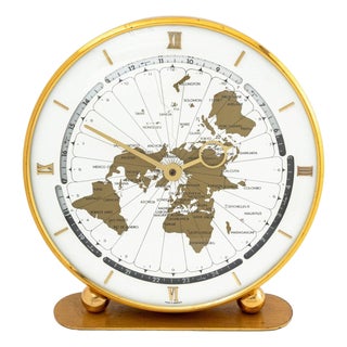 West German Kieninger & Obergfell Brass Clock For Sale