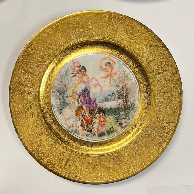 Antique Finely Gilt Neoclassical Cabinet Plates - Set of 12 For Sale - Image 10 of 12