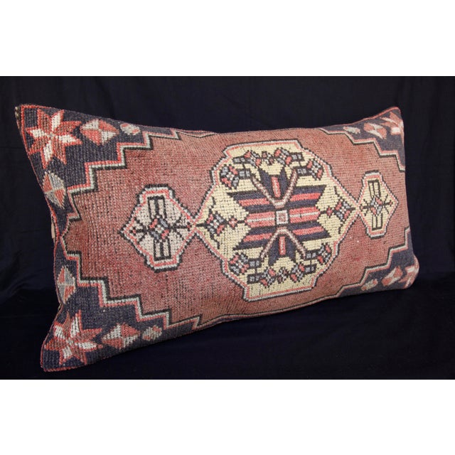 Textile Handmade Tribal Turkish Throw Rug Pillow Cover -16'' X 30'' For Sale - Image 7 of 8