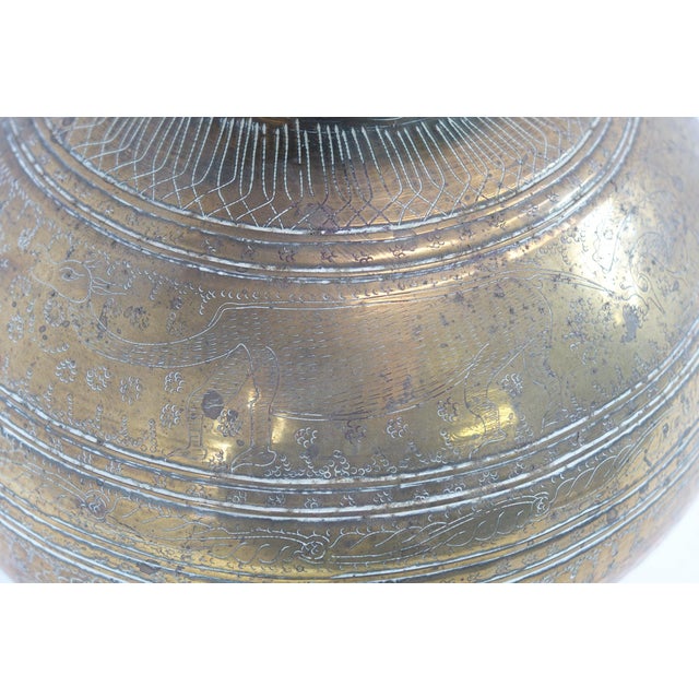 Traditional Antique Brass Middle Eastern Vase For Sale - Image 3 of 5