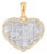 10K Yellow Gold Round Baguette Diamond Heart Pendant 1/2 Cttw For Sale