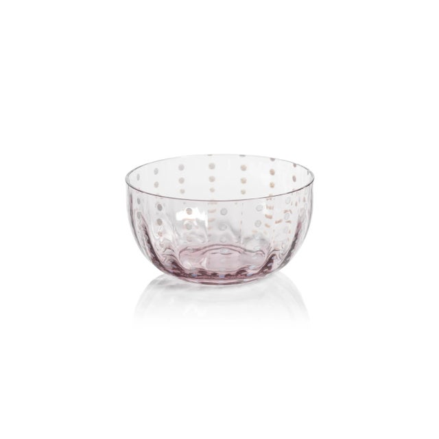 Transitional Pescara White Dot Condiment Glass Bowls - Purple, Set of 4 For Sale - Image 3 of 4
