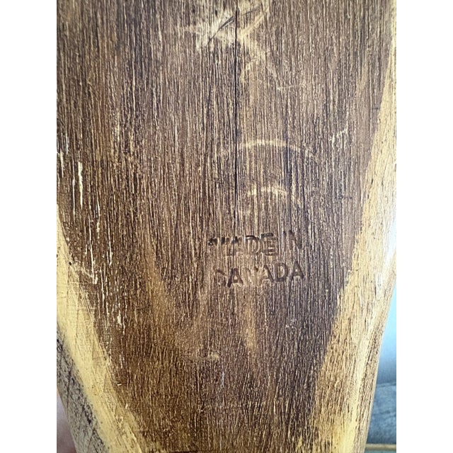 Wood Vintage Folk Art Hand Painted Wooden Duck/ Swan Statue For Sale - Image 7 of 12