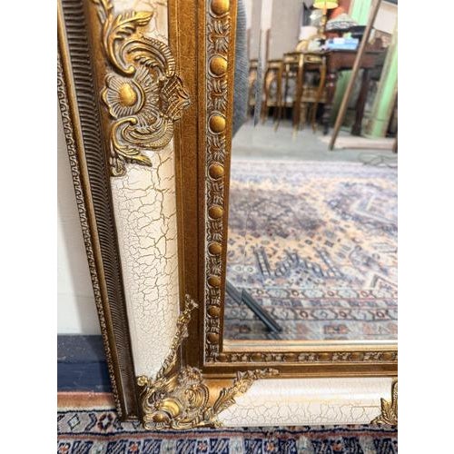 Decorative Parcel-Gilt and Painted Bevelled Mirror For Sale - Image 3 of 4