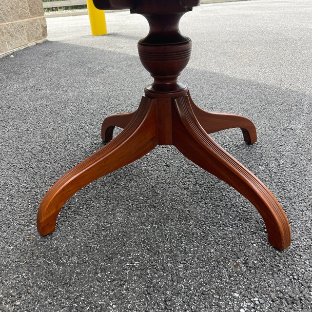 Late 20th Century Vintage Pennsylvania House Traditional Solid Cherry Round Pedestal Side Table For Sale - Image 5 of 13