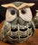A pair of vintage Japanese glazed stoneware owl candle lanterns, beautifully modelled in two graduated sizes. The owls are...