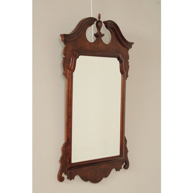 Chippendale Henredon Chippendale Style Carved Cherry Wall Mirror For Sale - Image 3 of 12
