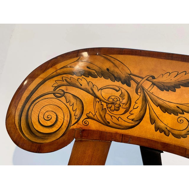 Set of Pair of Biedermeier Shovel Chairs, Walnut, Ink Painting, South Germany, 1830s For Sale - Image 15 of 18